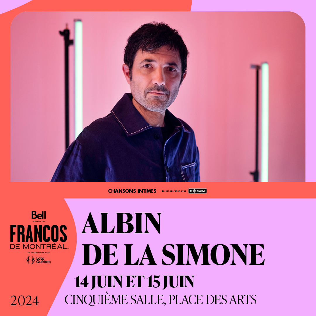 Supplémentaire ajoutée le 14 juin pour Albin de la Simone à la Cinquième Salle cet été 😍 Billets en vente demain, le 5 avril à 10h 🎟 Ne manquez pas votre chance !