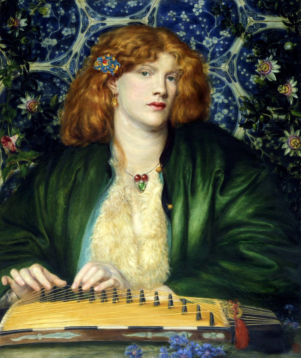 #Music is the #OnlineArtExchange theme in honour of our Birmingham neighbours @BM_AG’s exhibition Victorian Radicals. We couldn’t resist sharing our own radical Victorian, Dante Gabriel Rossetti. Here the sitter delicately plucks at a koto – a Japanese stringed instrument.