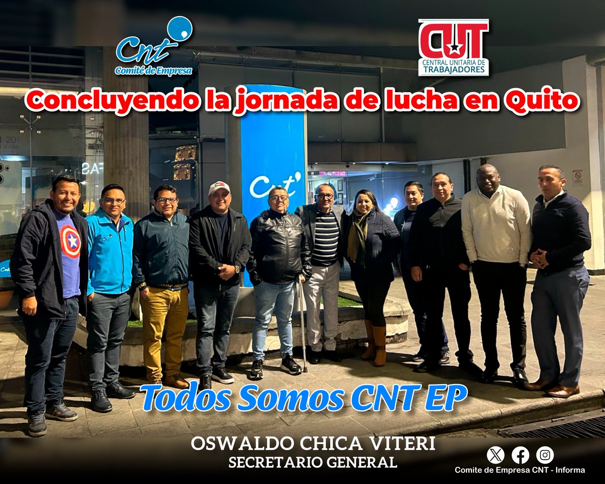 CntComite's tweet photo. Jornada de trabajo en la ciudad de Quito.
Comité de Empresa siempre enfocado en la defensa de los  derechos de los trabajadores y la productividad de  CNT EP. ✊👷‍♂️🇪🇨
#todossomoscntep #cntepunido https://t.co/Qt1yXXxewU