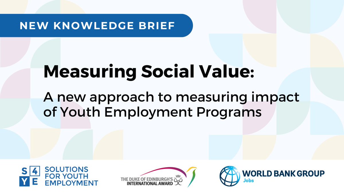 By using #SocialValue approaches, #YouthEmployment programs can capture and quantify the full range of outcomes and impacts that they create. 📏📊 Check out our Knowledge Brief with incoming S4YE Impact Portfolio partner @intaward: wrld.bg/tZ3U50R7RBa