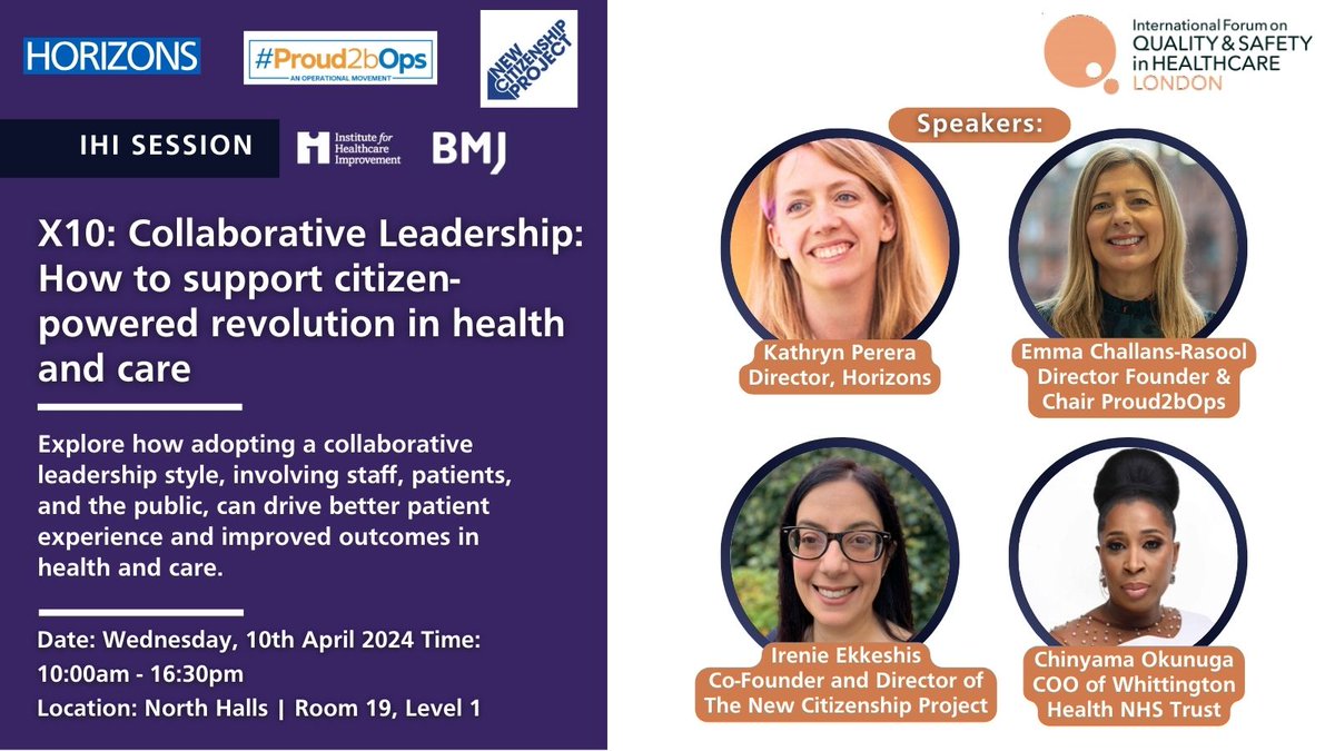 There’s only 22 spaces left for our full day workshop with @emmachallans and @KathrynPerera in collaboration with @NewCitProj at the @QualityForum next week! Be quick, and save your spot today! 👉 horizonsnhs.com/ihi2024/