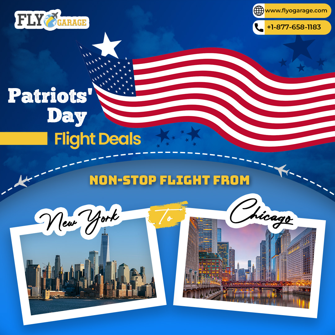 flyogarage's tweet image. Fly high this Patriots' Day with our non-stop flight deal from New York to Chicago! Book now and save up to 25% off.

☎️+1-877-658-1183
🌐flyogarage.com

✅Patriots' Day Flight Deals✈️
✅New York to Chicago✈️

#PatriotsDay #FlightDeals #FlyoGarage