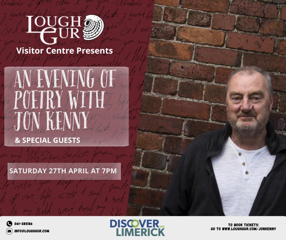 Local legend Jon Kenny is coming to Lough Gur Visitor Centre for “An Evening it Poetry” including special guests on the night! Tickets sales coming soon… #jonkenny #poetrynight #limerick