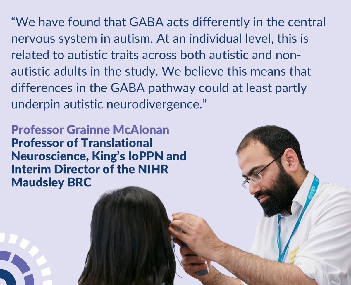 NIHR Maudsley Biomedical Research Centre (BRC) (@nihrmaudsleybrc) on Twitter photo New <a href="/KingsIoPPN/">Institute of Psychiatry, Psychology & Neuroscience</a> led study shows that the brain chemical GABA regulates light processing differently in the autistic and non-autistic eye.
Part-funded by <a href="/NIHRresearch/">National Institute for Health and Care Research</a> and a collaboration between our BRC and <a href="/MoorfieldsBRC/">NIHR Moorfields BRC</a>.
Read more: maudsleybrc.nihr.ac.uk/posts/2024/apr… New <a href="/KingsIoPPN/">Institute of Psychiatry, Psychology & Neuroscience</a> led study shows that the brain chemical GABA regulates light processing differently in the autistic and non-autistic eye.
Part-funded by <a href="/NIHRresearch/">National Institute for Health and Care Research</a> and a collaboration between our BRC and <a href="/MoorfieldsBRC/">NIHR Moorfields BRC</a>.
Read more: maudsleybrc.nihr.ac.uk/posts/2024/apr…