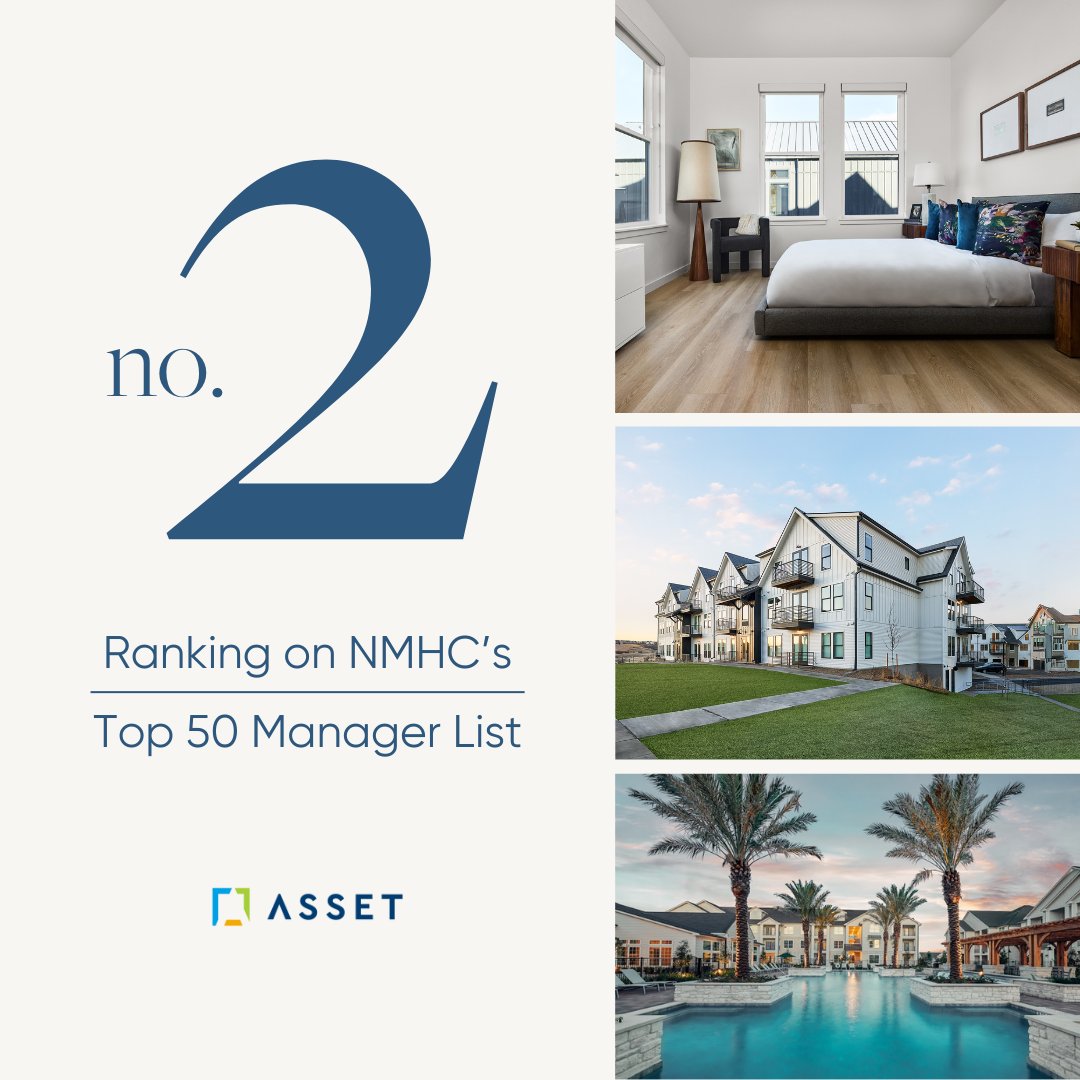Asset_Living's tweet photo. #TeamAsset has achieved the No. 2 spot on the National Multifamily Housing Council's Top 50 Managers List! 🏆 Our ranking speaks volumes about our team's unwavering commitment to excellence. Link in bio to read more!

#propertymanagement #multifamilyhousing #TeamAsset https://t.co/eyjmioBqy0