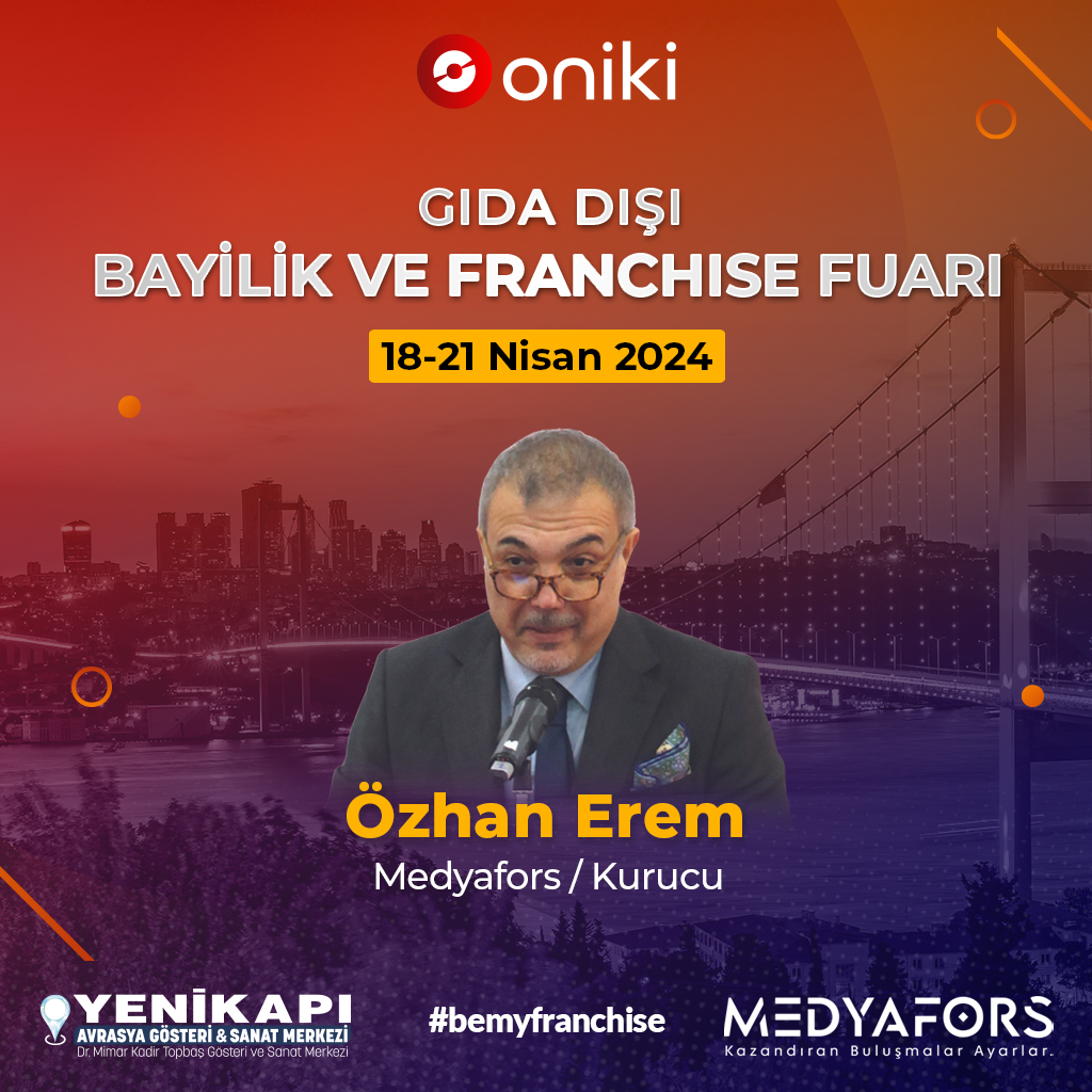 @oniki_net & @medyafors iş birliğinde gerçekleşecek olan Be My Franchise Fuarı’nda @medyafors Kurucusu @oerem konuşmacılarımız arasında yer alacak 🤩 #franchise #bayilik #bayimolurmusun #bemyfranchise #yatırımcı #girişimci #bayi #toplantı #yapayzeka #ai #etkinlik #oniki