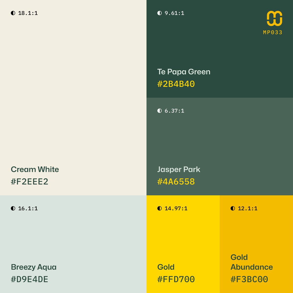 From the archives: #MindfulPalettes color palette no. 33 reworked into the new grid layout.

Free to use for #UI and #Branding.