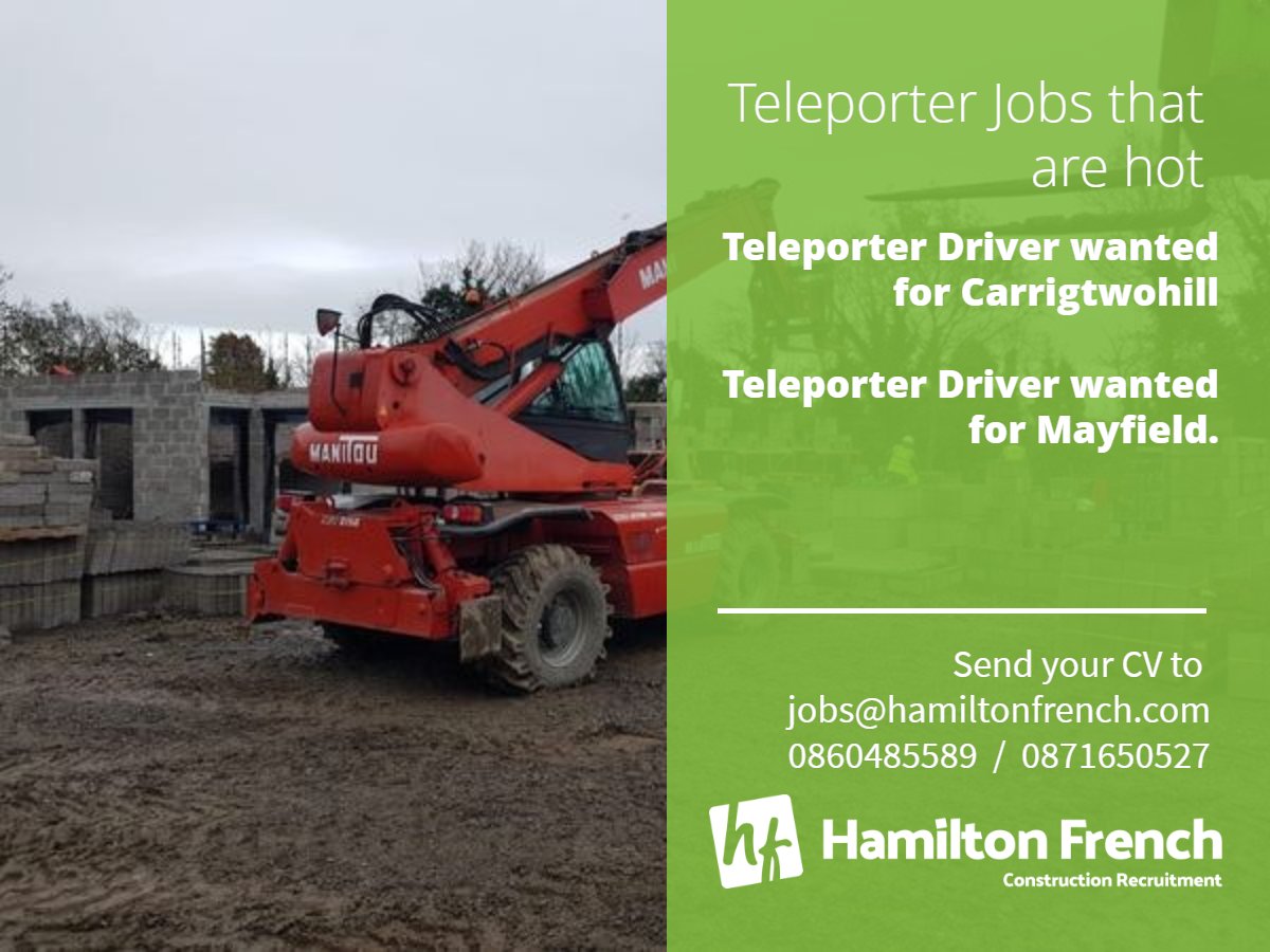 Hamilton French are looking for Teleporter Drivers for Cork.

#teleporterdrivers #constructionjobs #Cork #corkGAA #corkjobs #jobfairycork #wearehiring