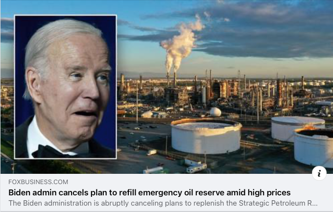 Joe Biden's decision to drain our Strategic Petroleum Reserve without plans to refill it is just the latest example of his Administration putting America LAST. This November, we must elect a president who prioritizes our energy independence and puts America FIRST.…