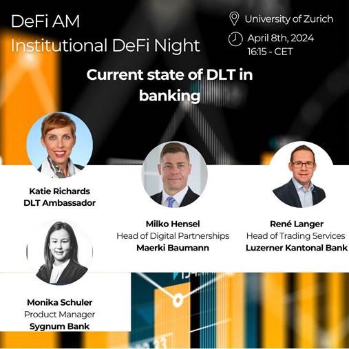 Insitutional DeFI Night – in partnership with DeFiAM, Smart Contracts Lab & SICTIC – with participation of Maerki Baumann Don’t miss it: 8 April, 16:15 CET, University of Zurich: bit.ly/3PQI4aR #DeFi #MaerkiBaumannCoAG #ARCHIPbyMaerkiBaumann #UniversityofZurich