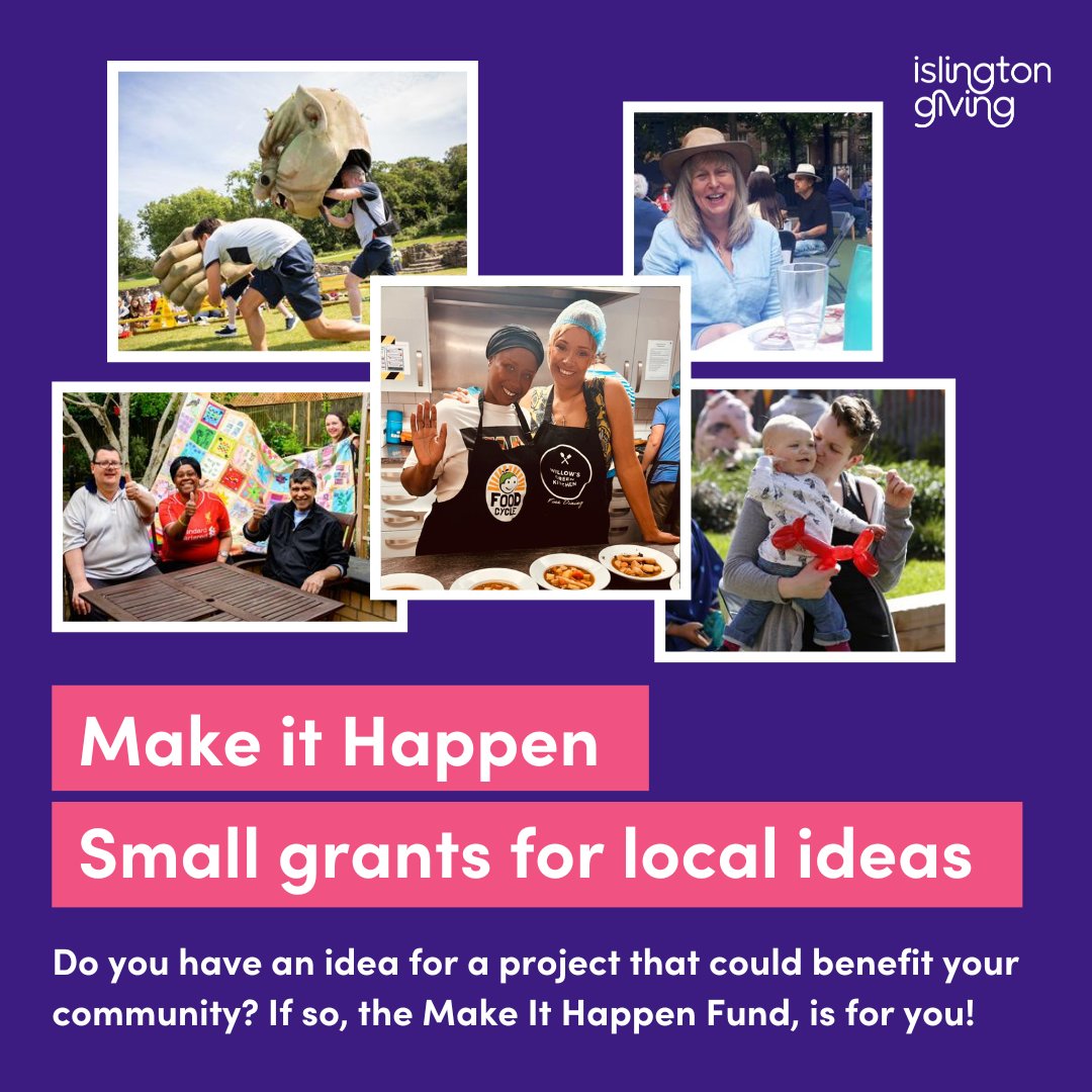 📣 Apply now to #MakeitHappen - a small grants scheme for Islington residents that offers funding up to a maximum of £500 for people to act on things they care about locally. 🗓️ The closing date is 10am, Monday 20th May loom.ly/QTJWFW8 #FundingOpportunity #Islington