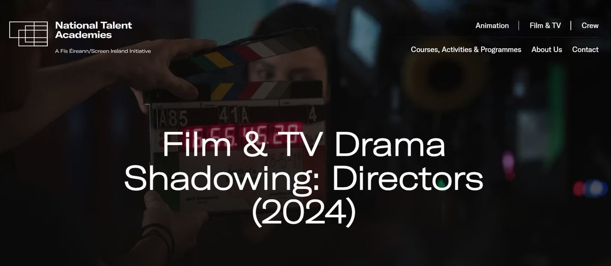 WFTIreland's tweet image. The National Talent Academy for Film &amp;amp; Television is seeking applications for shadowing positions for emerging and established directors on upcoming feature films and television drama.
nationaltalentacademies.ie/courses-activi…