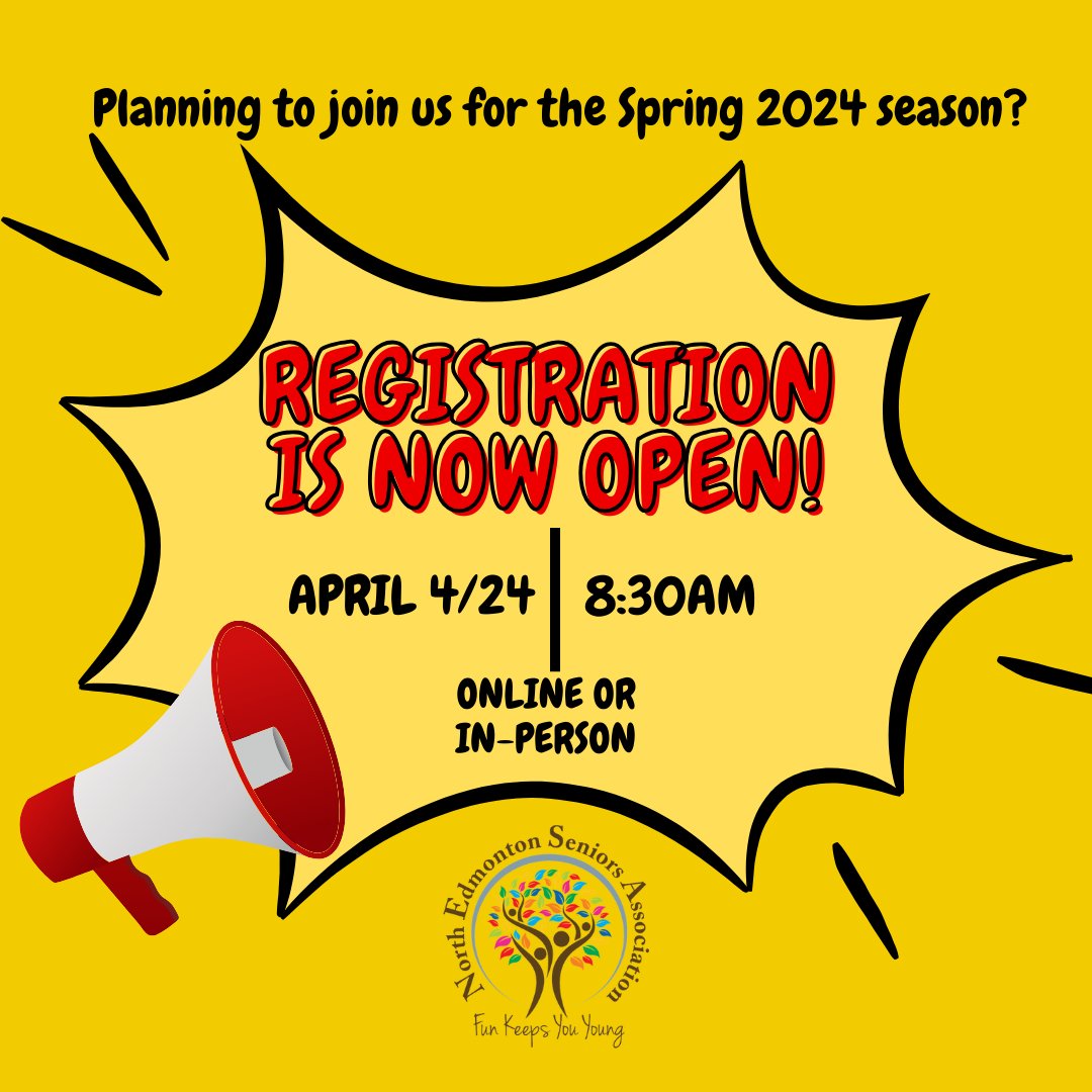 NESA is excited to announce that Spring 2024 registration is open! Please visit us online at app.univerusrec.com/nesapub/course… or in-person at the McClure United Church to sign up for programs! We are open today from 8:30am until 3:00pm. #NESAyeg #Joinus