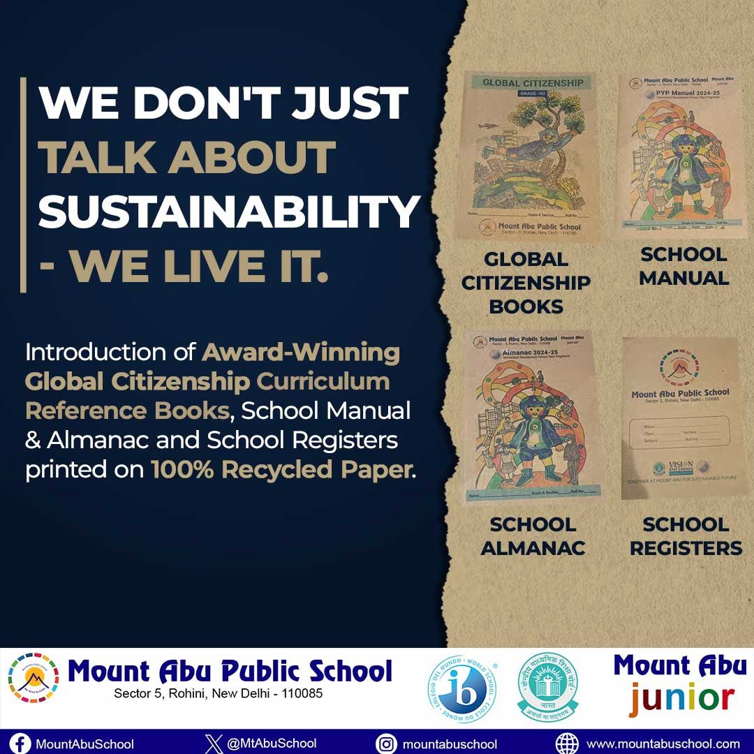 We don't just talk about #sustainability - we #LIVE it! This new session, we've introduced School Manuals & Almanacs, School Registers & #GlobalCitizenship Curriculum Books, all made from 100% #Recycled #Paper! #MissionLife (1/2)