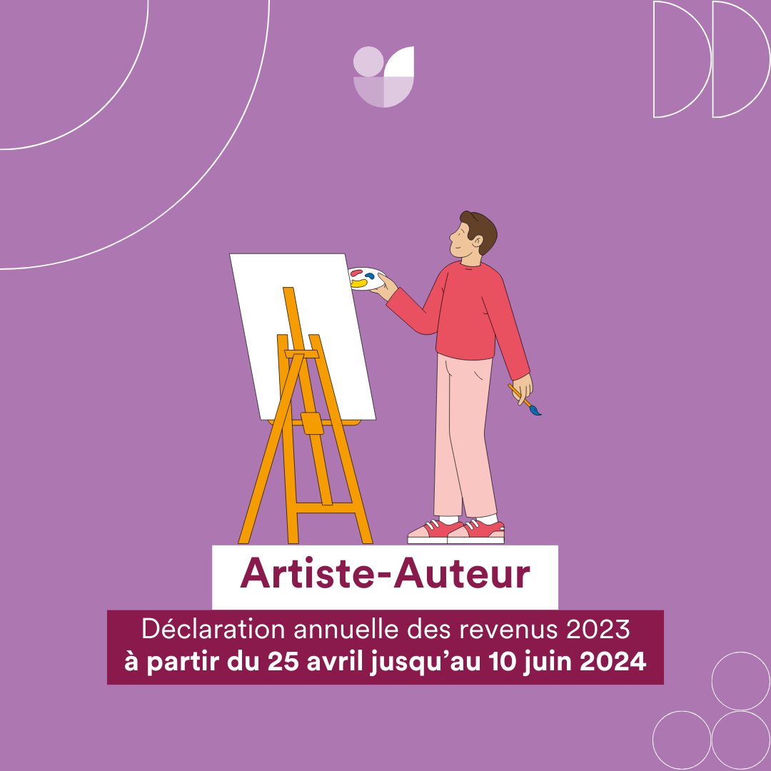 [#ArtistesAuteurs] Tenez-vous prêts ! ✔️ La campagne de déclaration annuelle de vos revenus artistiques pour l’année 2023, débutera le 25 avril 2024 et se terminera le 10 juin 2024. Pour en savoir + bitly.ws/3hpZA