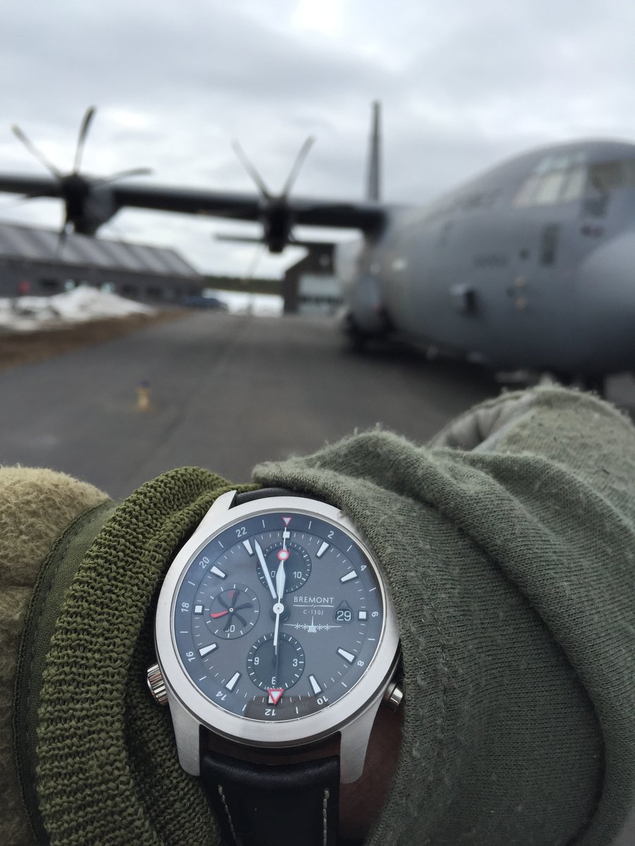 Take a look at this awesome customer submission of a Bremont C-130J Watch alongside a Super Hercules. Also supplied with a black DLC case or bracelet, this timepiece is available to C-130J crew members only. To enquire, contact military@bremont.com. #Bremont #Military #watches