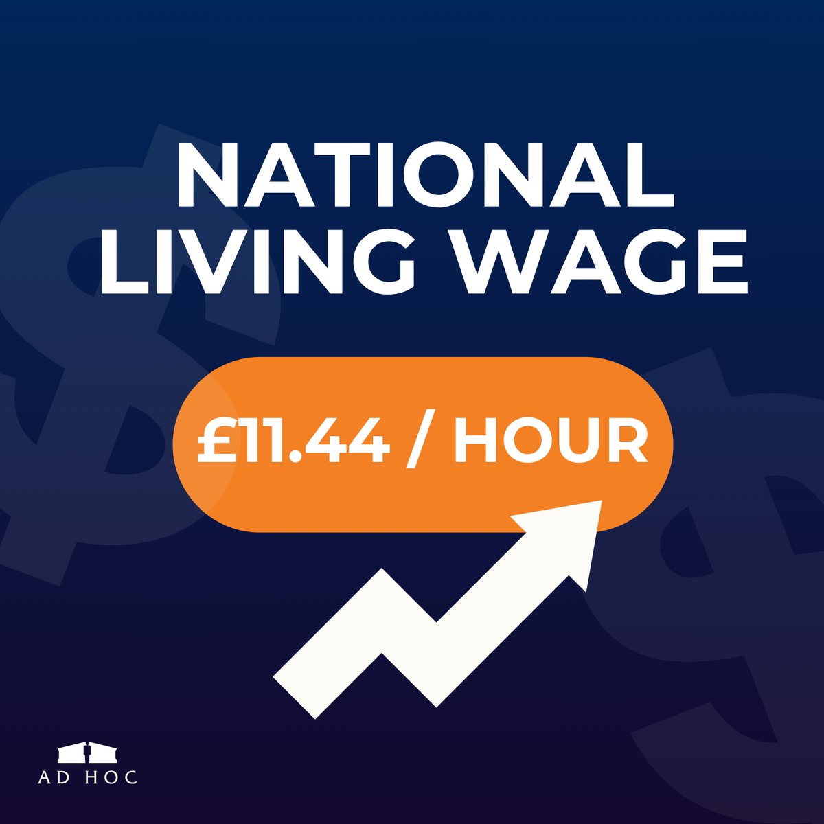 AdHocGuardians's tweet photo. Did you know that the national living wage has risen to £11.44 per hour starting this week? This means a full-time adult worker will see an increase of £1,800 annually! 💼

 #NationalLivingWage #EconomicProgress https://t.co/OecFU0kjPM