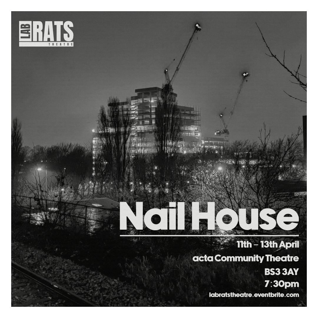 Next week we are hosting Lab Rats Theatre's first performance 'Nail House' - a wry look at the changing community. This one isn't presented by us so it's a bit different from usual, but we'd encourage you to have a look see if it might be up your street: buff.ly/3J3iZWl