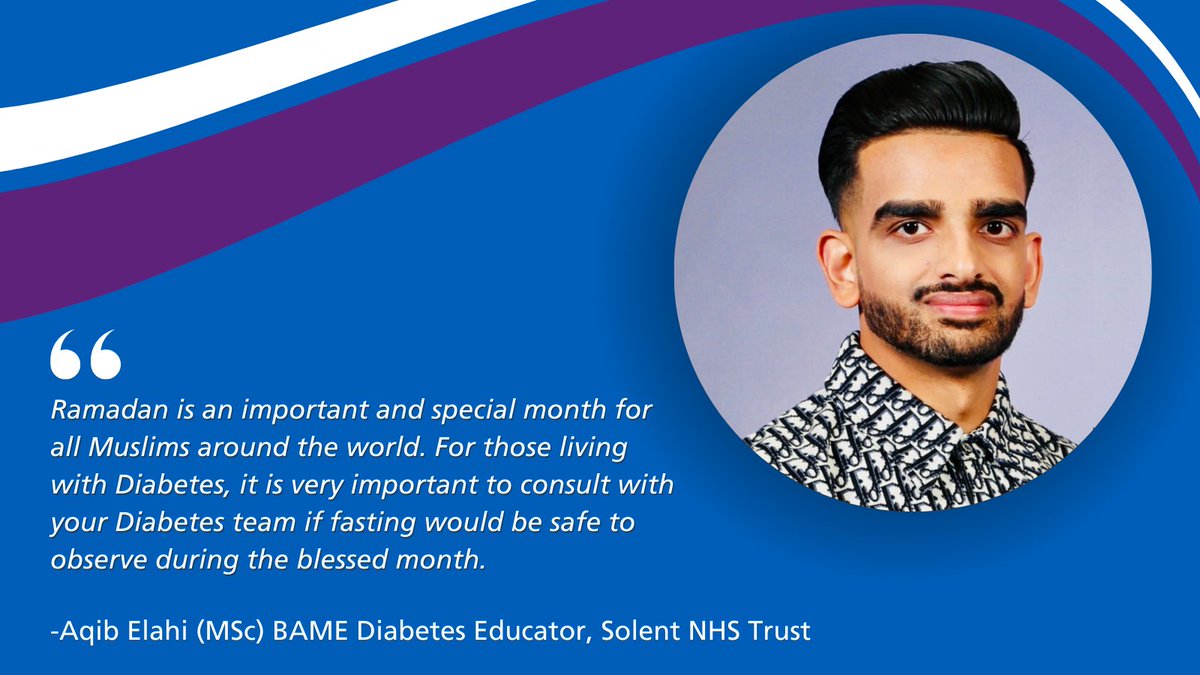 With a few days of Ramadan to go, we asked @SolentNHSTrust 's Aqib Elahi, how to observe Ramadan safely: 'If diabetes is well controlled and you are able to fast, it is very important to have a plan in place to stay healthy and safe.' For more advice 👉 bit.ly/3xnglrZ