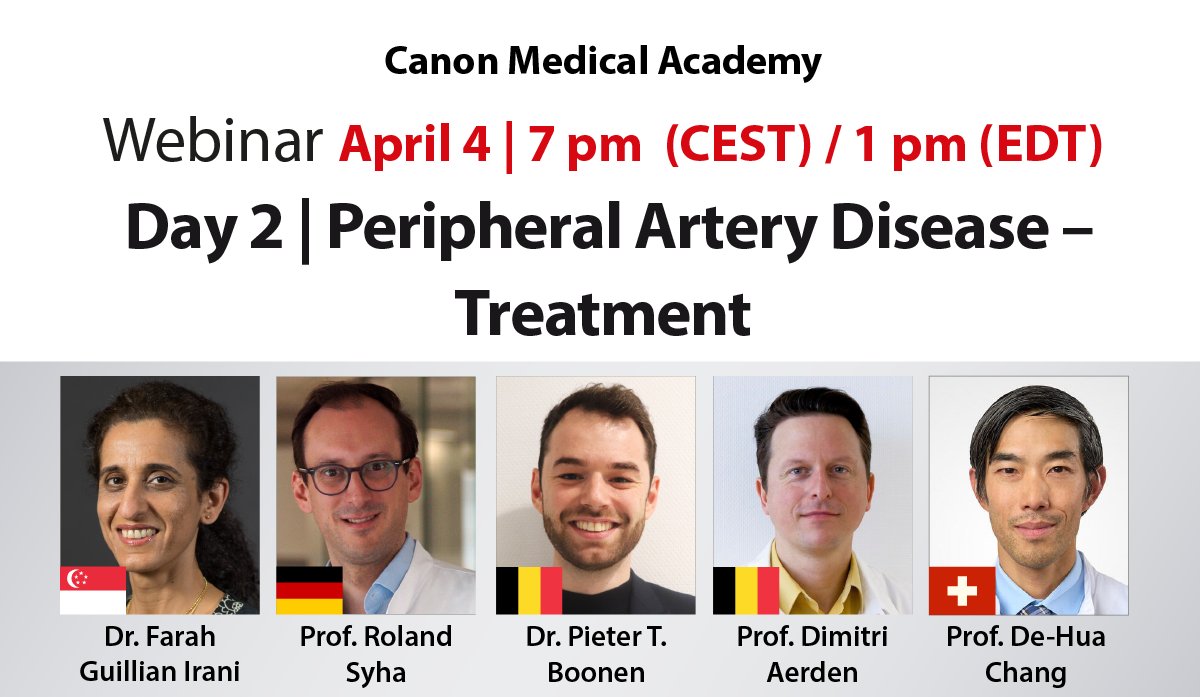 Today is the second day of Vascular Days, the webinar made possible by the #CanonMedicalAcademy, dedicated to peripheral artery disease (PAD). Register now here bit.ly/4ckIy2s #Webinar #Vascular #Imaging #Cardiology #Neurology #MadePossible #MadeForLife
