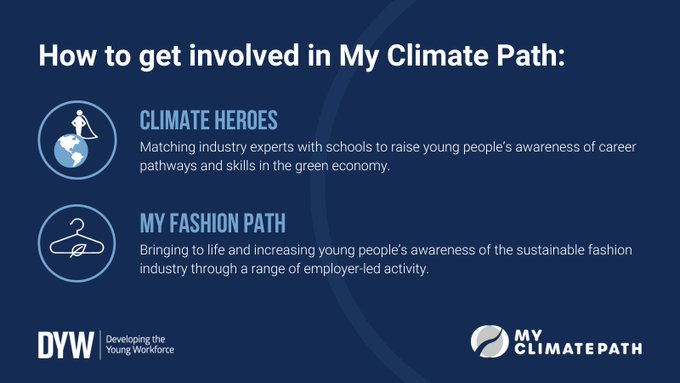 We’re looking for industry experts to help influence and inspire young people to pursue green careers. You can get involved in My Climate Path through two programmes: Climate Heroes and My Fashion Path. Visit: dyw.scot/myclimatepath #MyClimatePath #MyClimatePath