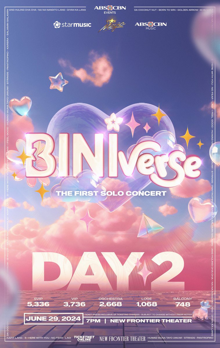 ABSCBNNews's tweet photo. JUST IN: Star Music just announced that the highly anticipated first solo concert of @BINI_ph entitled 'BINIverse' will have a second day set on June 29, 2024  

Ticket selling for Day 2 will start on April 9, 3PM. | via @mjfelipe  https://t.co/BYRDb3aCRb