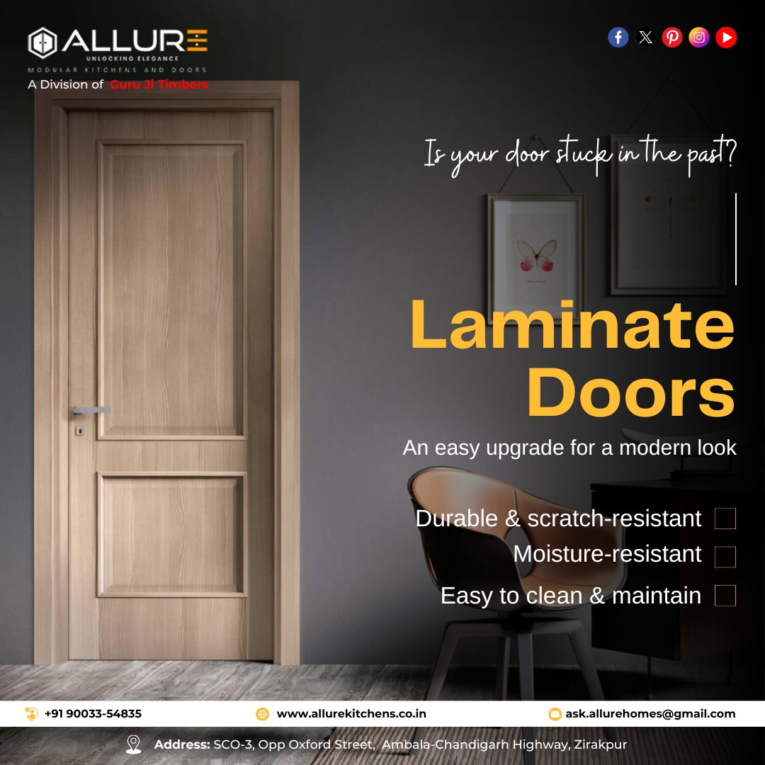 'Is your door stuck in the past? '
'Laminate doors: An easy upgrade for a modern look! ✨
For more details, reach out to us at
📞 +91- 90033-54835📧 ask.allurehomes@gmail.com #homeinteriors #interiordesigningcompany #laminateddoors