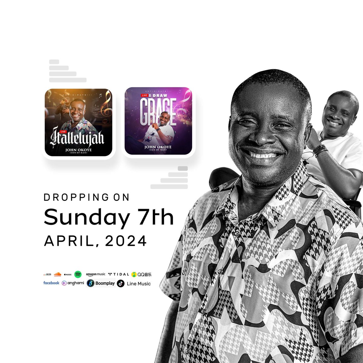 I'm Please to announce that these Songs Hallelujah and I Draw Grace will be available for Streaming from Sunday 7th April.

#PhinnockEstate #Verydarkman #RiverState #Electricity #DoDNA