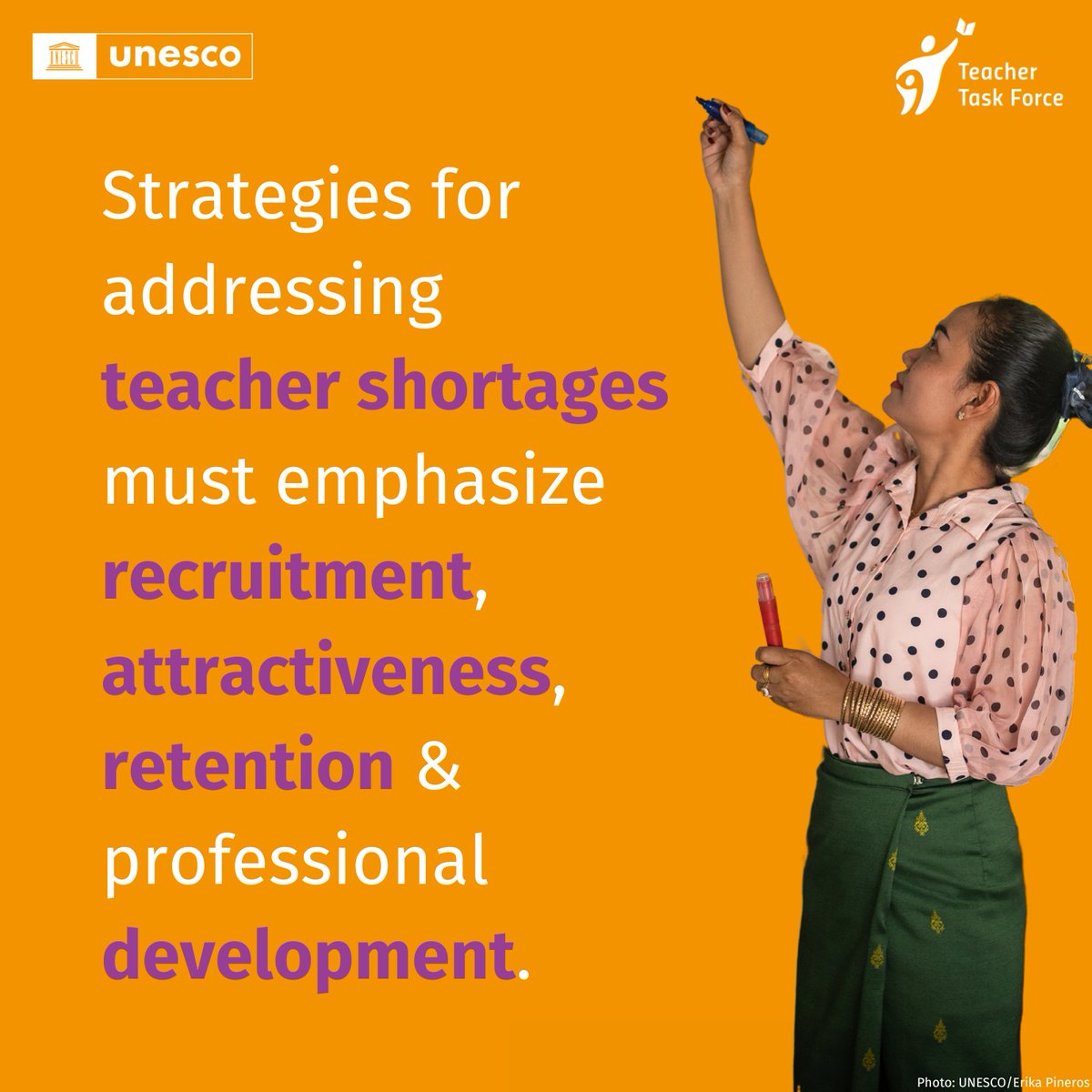 For students to learn, they need good #teachers. And good teachers need respect, appreciation & support. It's time we prioritise the professional development & well-being of our teachers! Learn more in the @UNESCO & @TeachersFor2030 Report on Teachers: bit.ly/2024GRT