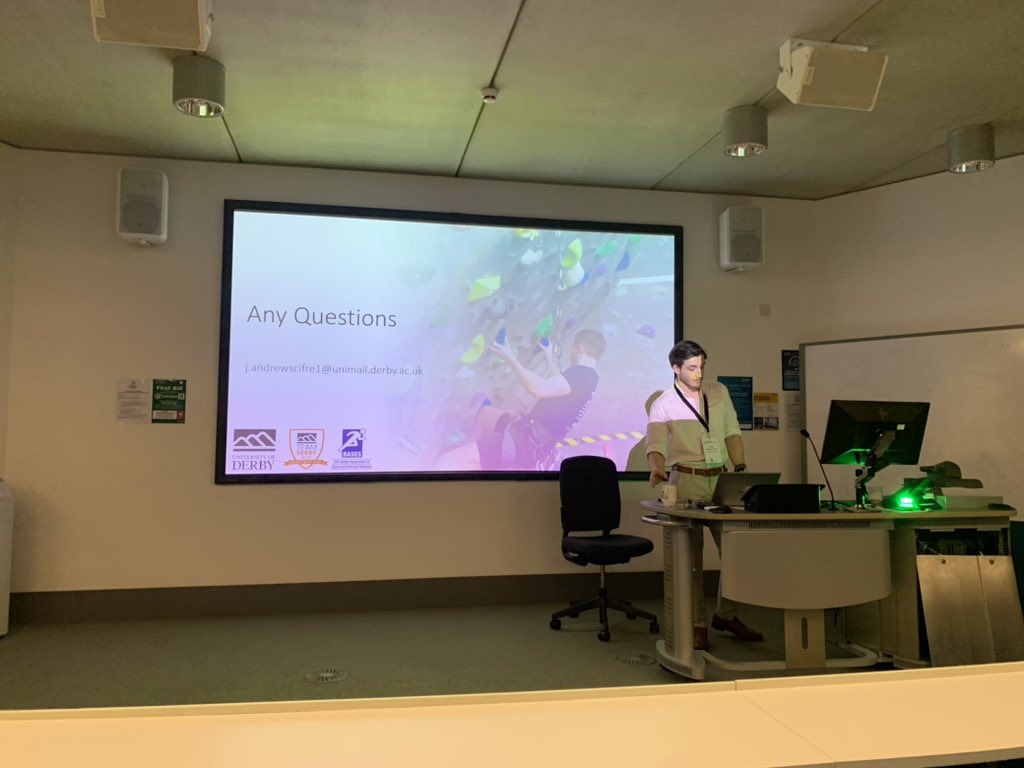 An outstanding and highly professional presentation delivered by @DerbyUniSportEx student and @TeamDerby S&C intern Joe Andrews-Cifre. Also responded to a range of probing questions with brilliant responses. Outstanding work!