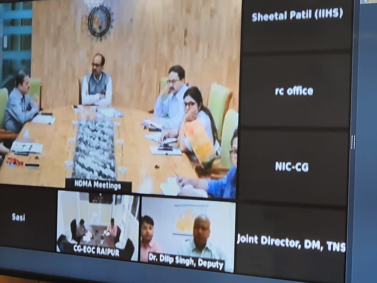 Today, NDMA reviewed the heat wave situation & preparedness measures of the 10 heat prone States. The Addl. SRC alongwith ED, OSDMA and other officers attended the meeting and made presentation on the heat wave scenario & mesaures taken by the State Govt. to combat the situation.