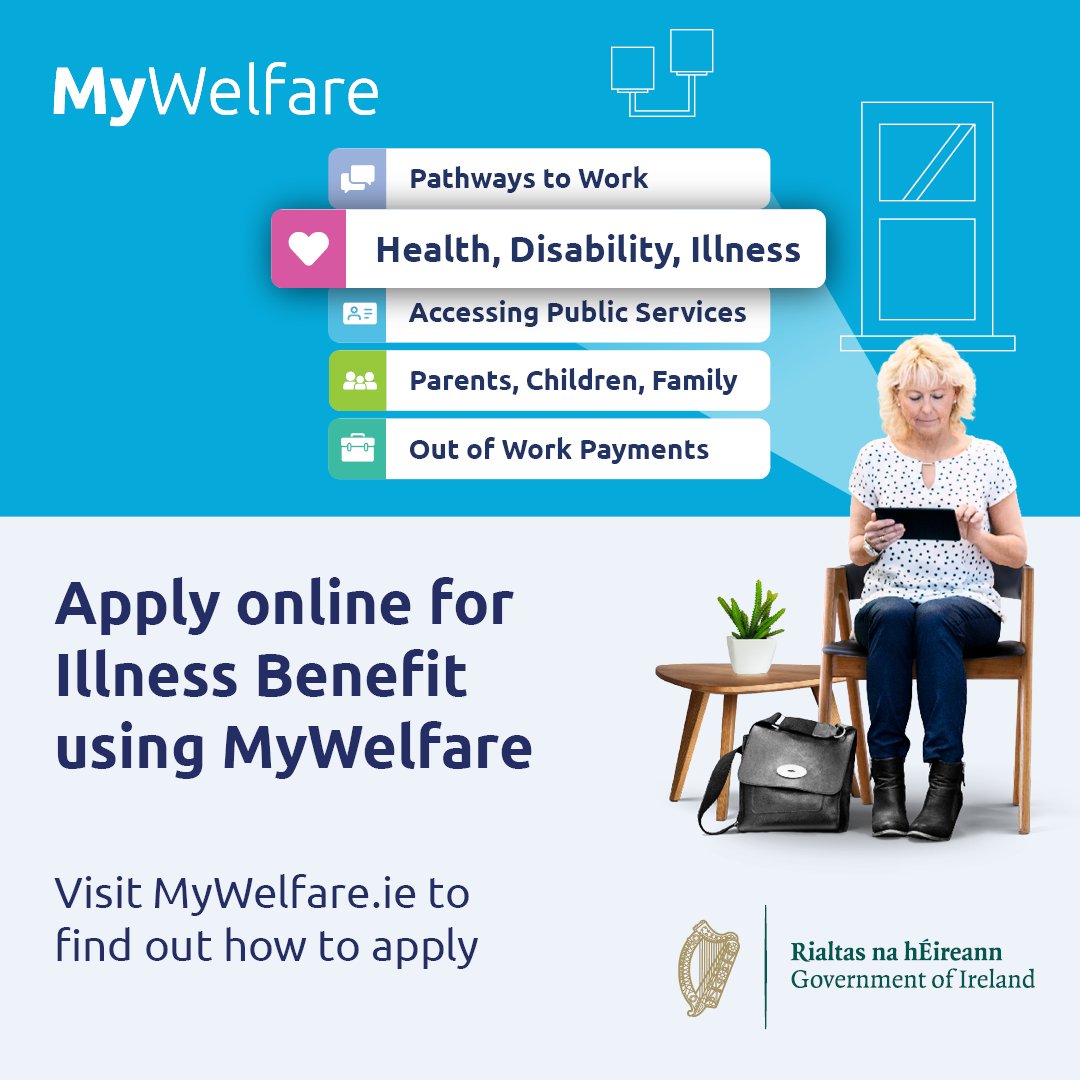 Illness Benefit is a short-term support for those who cannot work due to illness. 📱The quickest and easiest way to apply for Illness Benefit is at MyWelfare.ie ℹ For more information visit gov.ie/illnessbenefit