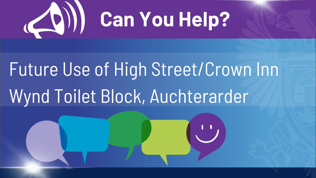 For Auchterarder residents and businesses 📢 We're eager to hear your views on the future use on the High Street/Crown Inn Wynd toilets, Auchterarder which were declared surplus. To take part before the survey closes on 8 April, visit consult.pkc.gov.uk/communities/to…