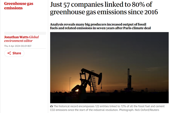 '57 companies linked to 80% of emissions' is the headline, and when we hear 'companies' we immediately think of western corporations, but what I found really interesting about the new Carbon Majors Report was the composition of these companies 1/