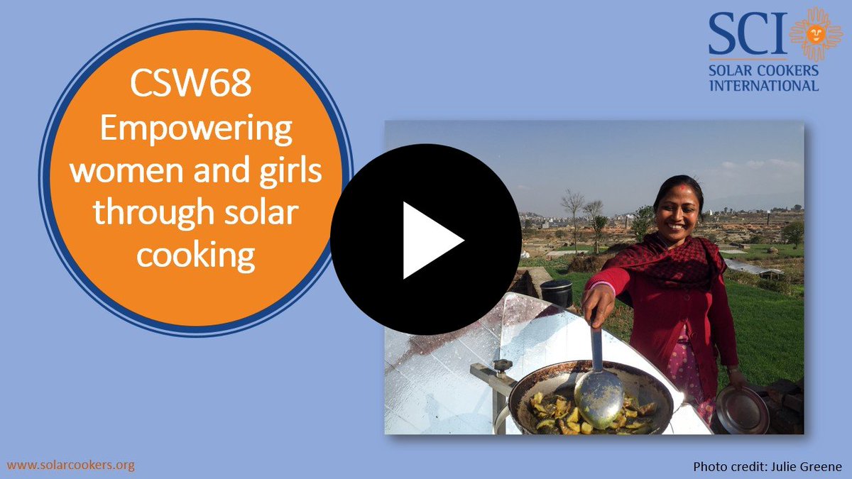 ➡️Earlier this month, @solarcookersint hosted a webinar at the UN #CSW68 Forum, highlighting how solar cooking impacts women and girls worldwide. Watch it here: 📹solarcookers.org/about/blog/sci… #HumanitarianEnergy #SolarCooking