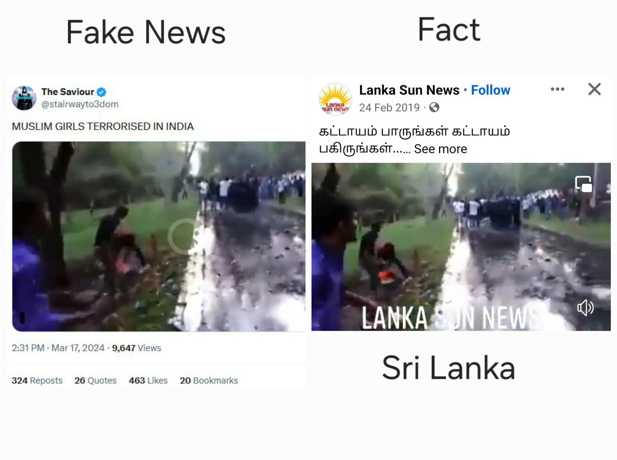 An account in name of The Saviour posted a video of men throwing buckets of water at burqa-clad women & claimed that Muslim girls terrorised in India This is fake news. Fact: Old video of Students from Eastern University in Sri Lanka. The Saviour is a serial fake news peddler.