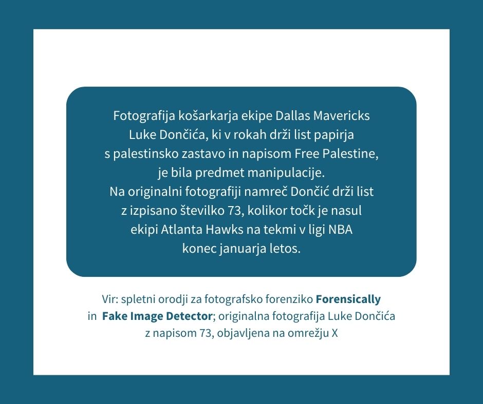 STAkrog's tweet image. 𝗡𝗲/𝗝𝗮 𝗽𝗿𝗲𝘃𝗲𝗿𝗷𝗮: Ali drži, da je Luka Dončić objavil fotografijo s podporo Palestini? 🔗 neja.sta.si/2781

#NeJa #factcheck #preverjanjedejstev