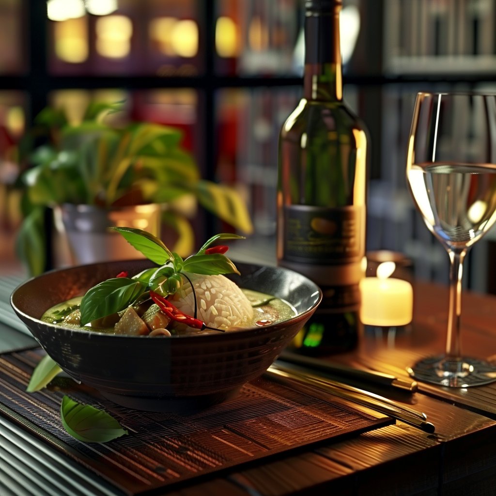 Dear friends, this is tricky. Best pairing for a beautiful green curry. White or red wine?