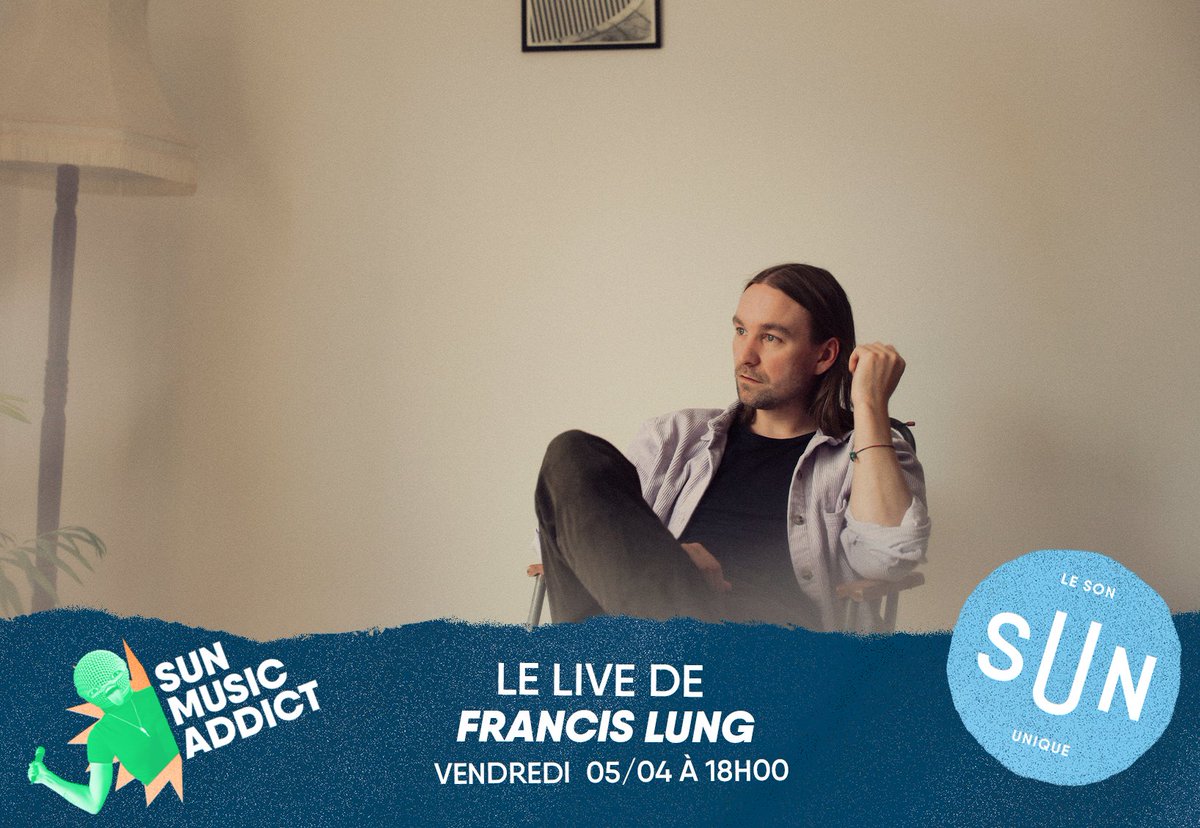 @FrancisLung investit notre studio pur le #SUNMusicAddict ! Il vient nous plonger au sein de son univers musical mélodique et narratif…Attendez-vous à voguer sur des chansons pop délicates et expérimentales. ⏰RDV demain soir à 18h sur toutes nos antennes.