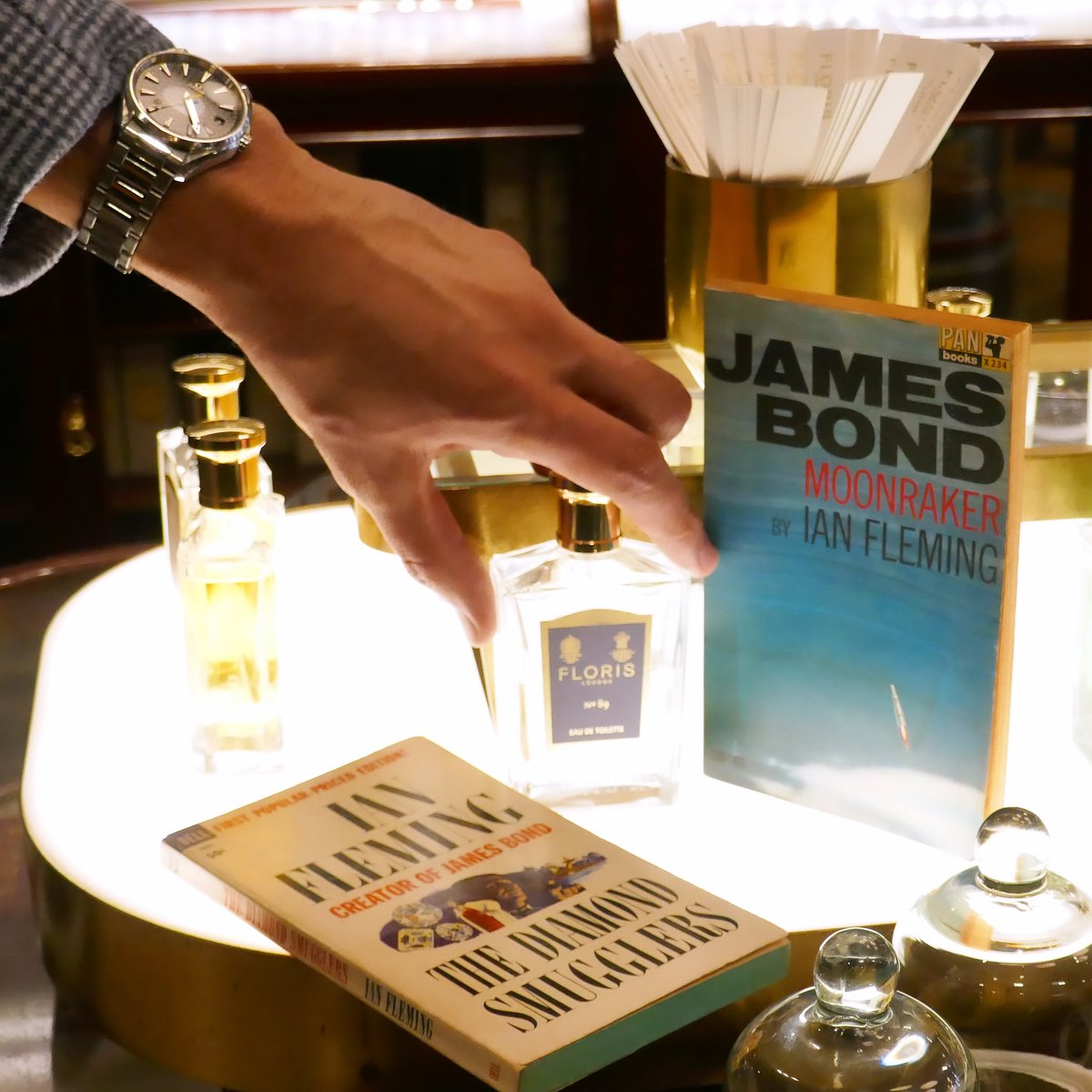 'Floris provides the soaps and lotions in the lavatories and bedrooms' - MOONRAKER / 1955 Seven scent with a fun, welcoming excursion into one of Bond and Fleming's preferred perfumers and a London street of great 007 provenance and class. #Floris #IanFleming #JamesBond