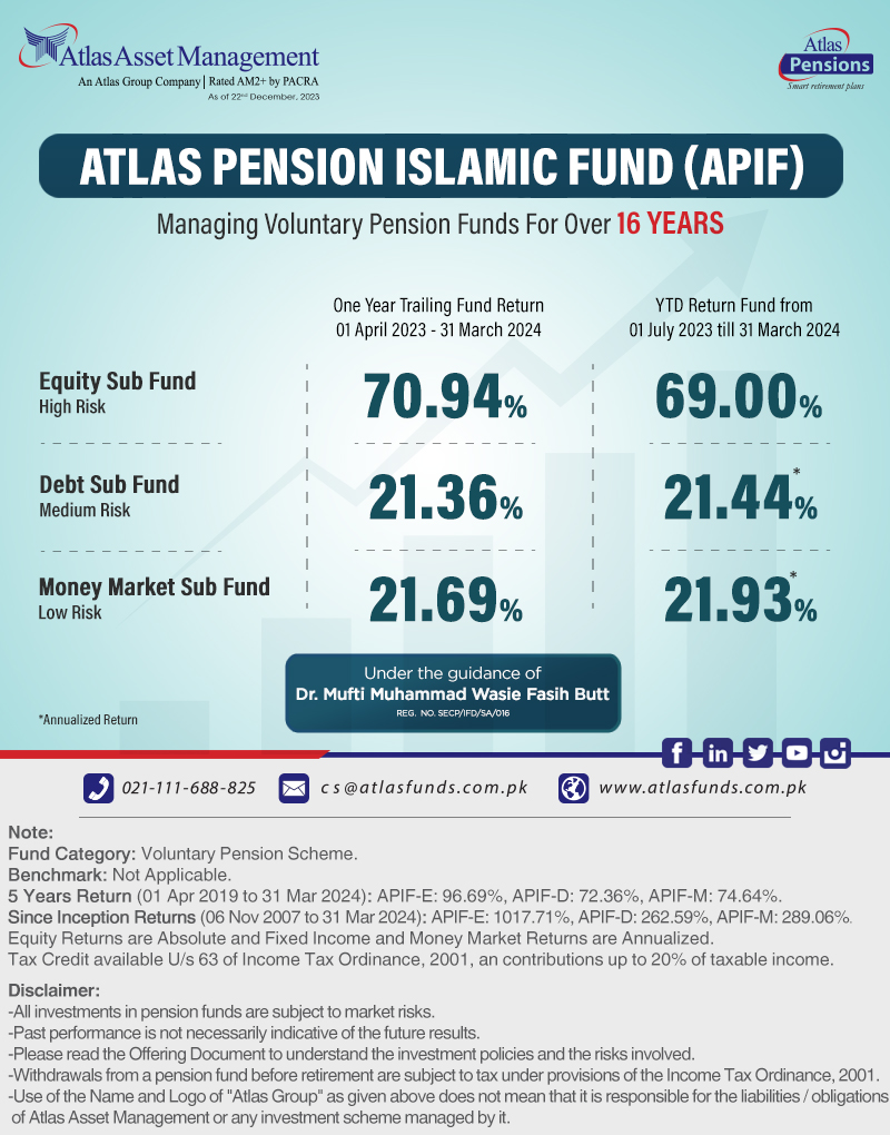 Invest Today with Atlas Pension Islamic Fund for a Better Retirement!

Call us: 021-111-688825 (MUTUAL) or visit atlasfunds.com.pk and start your investment journey with us!

#pensions #savings #investments #retirement