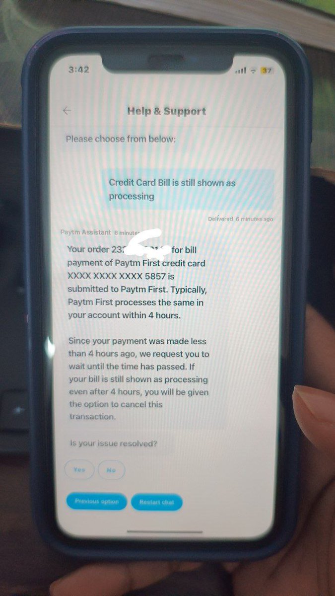 riteshrag's tweet photo. @Paytmcare refund my money, I paid a credit card bill and still showing as the error attached below, you guys have caused so much stress. fix this instantly. https://t.co/16iIAJ6CXl