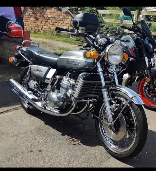 Kettle, Water Bottle or Water Buffalo (depending where you live in the world!) - The Suzuki GT750. This is Classic Bike Shows follower Dora Adlards!

#classicbikeshows #motorcycle #motorbike #motorcyclelife #classicmotorcycle #classicbike #motorcycleclub #classicmotorcycles