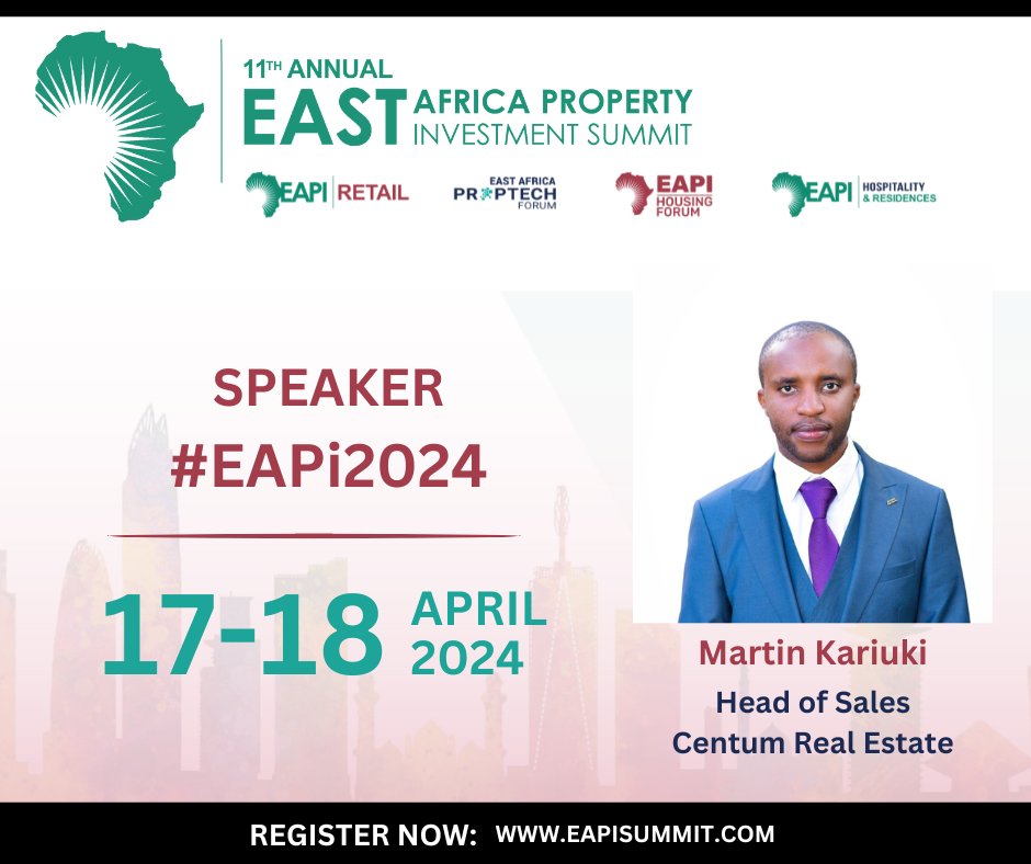 We're thrilled to announce our participation in the highly anticipated 11th Annual East African Property Investment (EAPI) Summit, set to take place on April 17th & 18th in Nairobi. Our team is geared up to connect with prospective investors eager to explore opportunities in