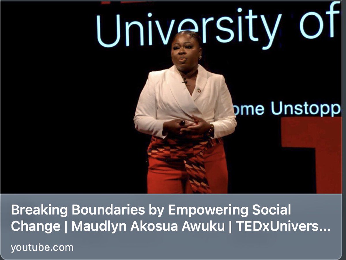 “Sometimes a seat at the table is not enough…” Breaking Boundaries by Empowering Social Change | Maudlyn Akosua Awuku | #TEDxUniversityofSalford Maudlyn joined us last month at our @5050Parliament @HouseofCommons #IWD2024 event youtu.be/5dMjrjtxLqA?si… #AmplifyingMutedVoices