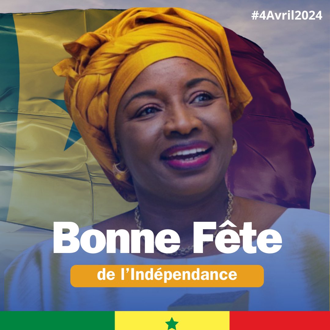 Je souhaite à tous mes concitoyens une très bonne Fête de l’Indépendance. Que le 64 ème anniversaire de notre accession à la souveraineté nationale ouvre une nouvelle ère de Prospérité partagée pour notre Peuple. #4Avril2024 #Senegal #IndependanceDay