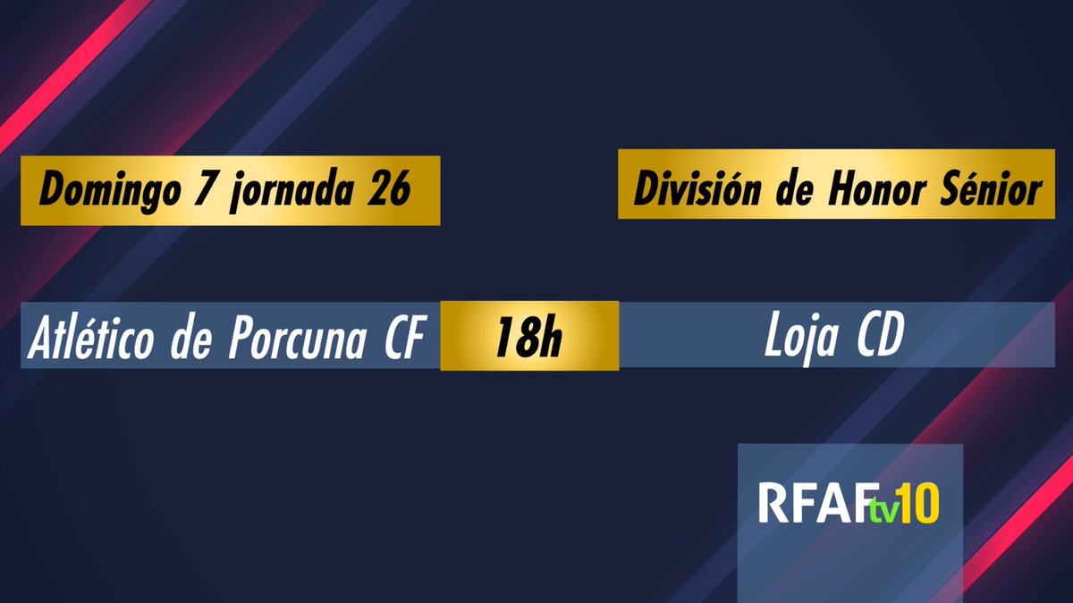RFAF's tweet photo. 🔚Cerramos el fin de semana con 2⃣ 𝗣𝗔𝗥𝗧𝗜𝗗𝗔𝗭𝗢𝗦
⚽️Fútbol
⚔️@atporcuna 🆚 @LojaCD
⚔️#CDNavas 🆚 @CarolinenseCD_
📺En DIRECTO, en #RFAFtv
▶️https://t.co/AFvN7BxkxT
💟#FútbolRFAF https://t.co/i8eogdm1Yw