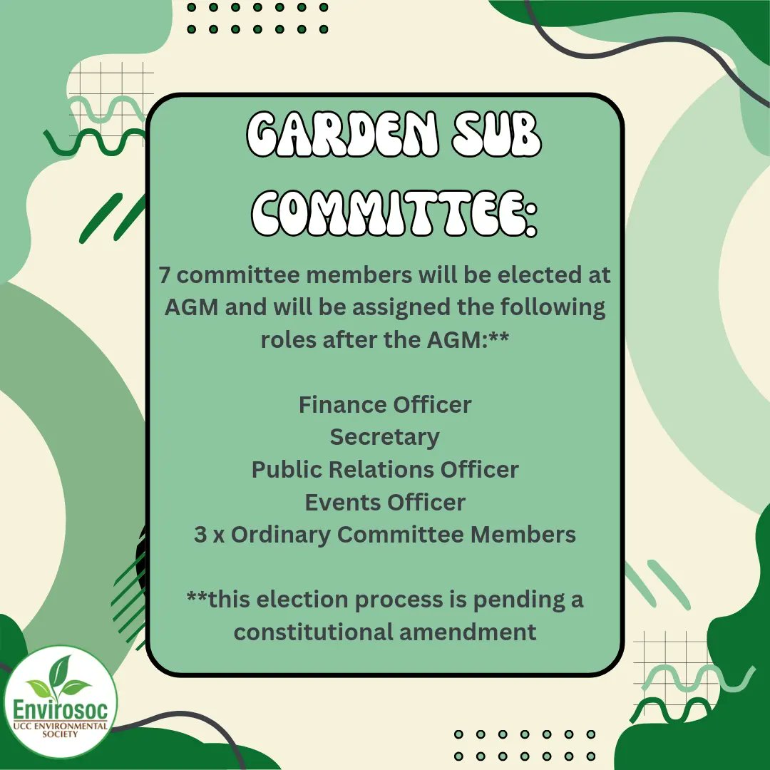 We will be holding our AGM next Wednesday to elect our next EnviroSoc Committee! Come along to vote or run!