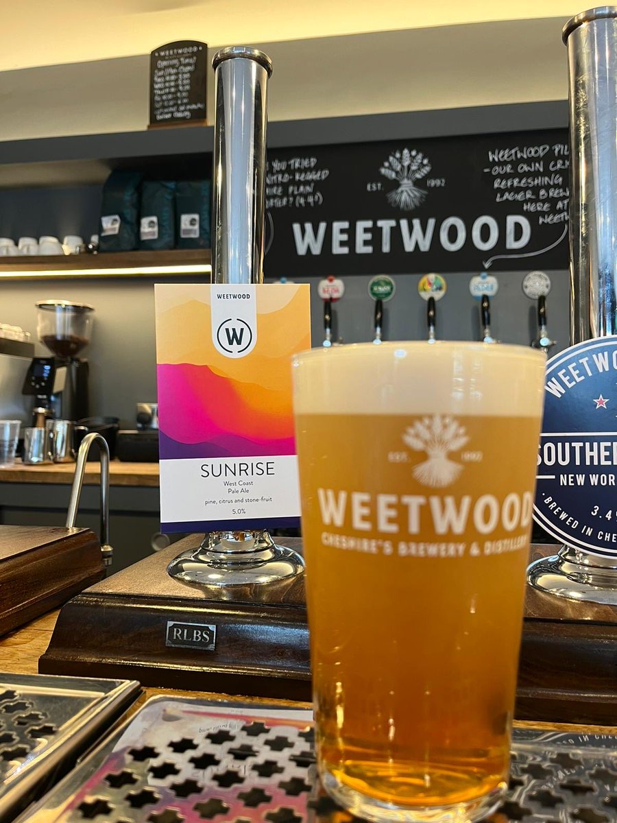 Our brand new beer, SUNRISE, 5% ABV, is a West Coast Pale Ale which means it’s hop-heavy with Chinook, Centennial, Columbus, Idaho7 and Simcoe hops. This is available to order in cask (keg/can very soon) and the first bar to serve it is, of course, our own taproom.