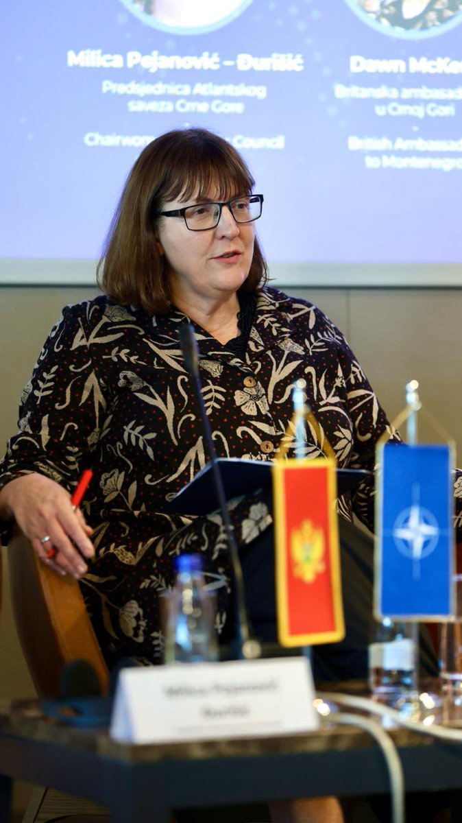 Dawn McKen, British Ambassador to Montenegro during panel: “That long-standing committment is very important because as we were in the past, we stay committed to shaping NATO in the future, and to continue working in partnerships.” #1NATO75years #ascg
